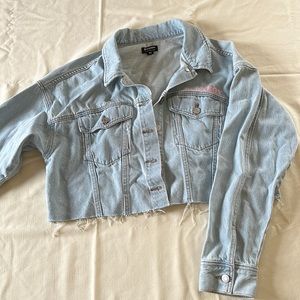 Women’s playboy denim crop top jacket